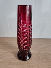 Vintage Cut Glass Ruby Red
