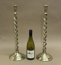 Pair Of Georgian Brass Barley