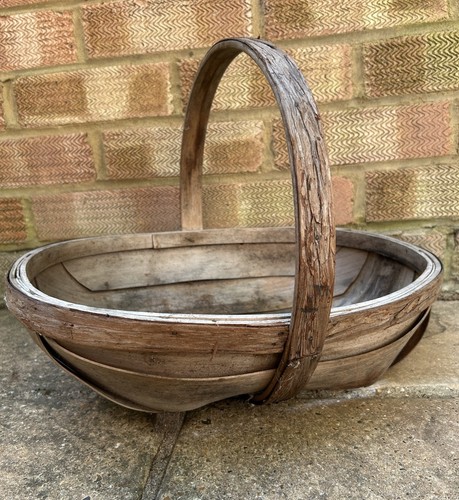 Vintage sussex trug wooden - trug,