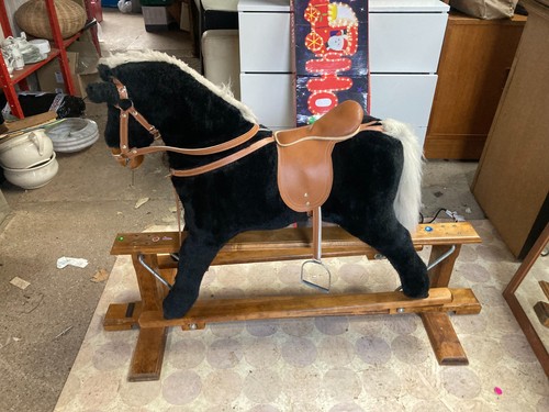 Wooden frame rocking horse - wooden,