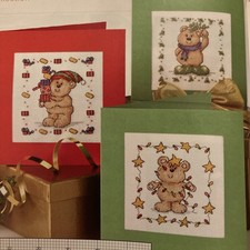 Teddy bear cards mistletoe