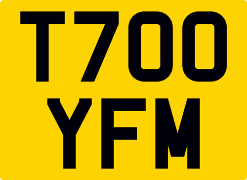 T700 yfm reg number plate - reg,