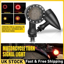 2xUniversal Motorbike Motorcycle Indicators Turn Signal Lamp 12V Amber Red Light