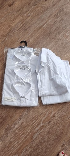 White fitted school shirts - m&s,
