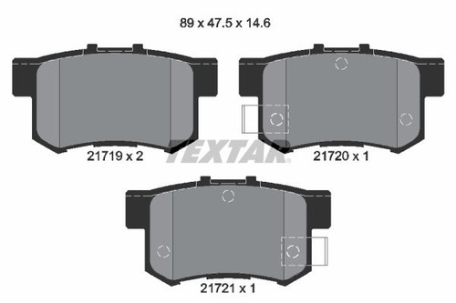Rear brake pad - set, fits