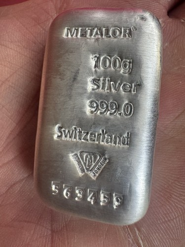 Metalor 100g silver - silver, bar