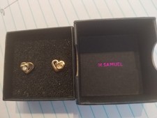 H Samuel Gold and Diamond Earrings Please Read Description.