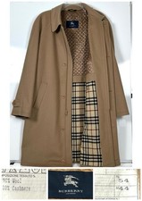 Burberry London Men’s Wool Cashmere Overcoat Nova Check Lining Sz 44 US Tan 