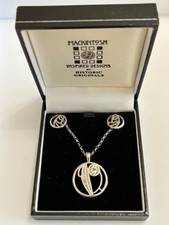 Rennie Mackintosh Silver Pendant and Earrings set