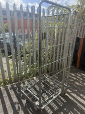 3 sided Heavy Duty  roll cage with wheels Warehouse Trolley Cage -Used