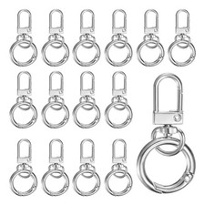 15-Pack Lobster Claw Clasp, Swivel Trigger Snaps Hooks [Silver Tone]