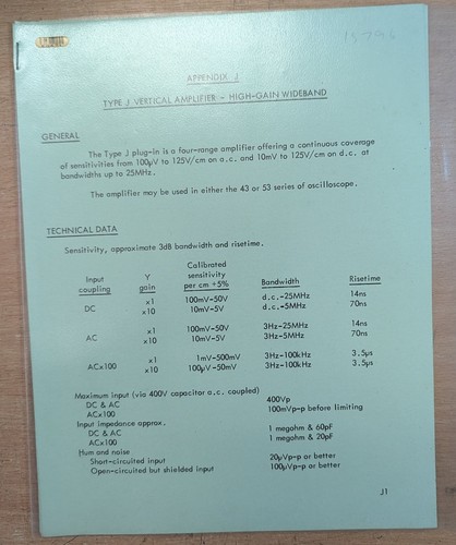 Telequipment appendix - appendix, j