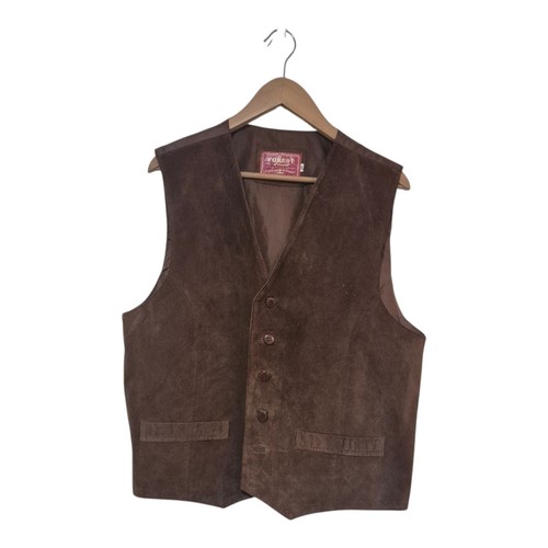 Vintage brown suede leather - brown,
