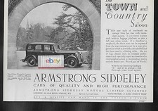 ARMSTRONG SIDDELEY LIMITED COVENTRY TOWN & COUNTRY SALOON SEDAN 1937 AD