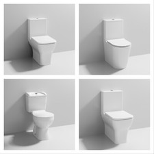 Bathroom Ceramic Modern Soft Close Seat WC Pan Close Coupled Toilet & Dual Flush