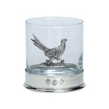 Very high quality pewterware Pheasant, Partridge / grouse, Salmon whisky glasses