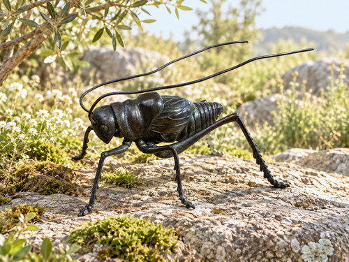Bronze grasshopper insect - bronze,