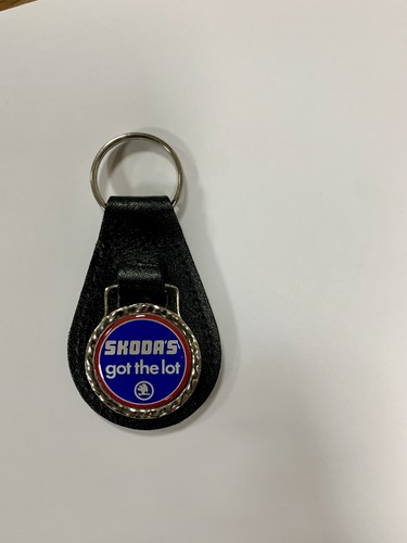 Black leather keyring - black,