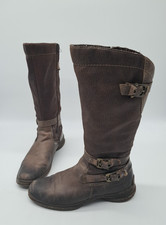 TAMARIS Brown Leather Mid-Calf