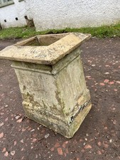 Beautiful Reclaimed Clay Plain Square Thick Beaded Chimney Pot, garden planter
