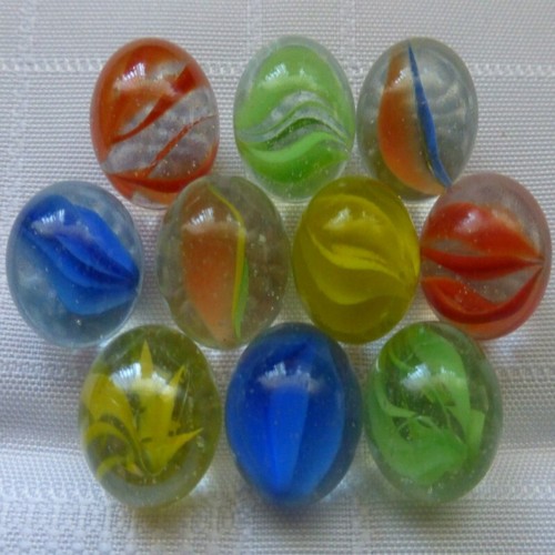 Glass marbles various - 10,