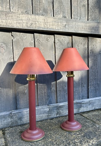 Pair vintage metal candle - pair,