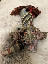 Vintage Antique Fabric Textile Christmas Victorian ‘Lucky’ Boot Decoration