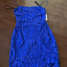 Next/Up Electric Blue Sequin