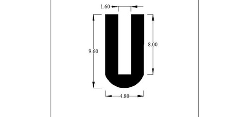 Channel edging trim rubber - u,