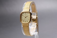 [Near MINT]  Seiko 2C21-5100 Gold Dial Square Quartz Ladies Watch From JAPAN