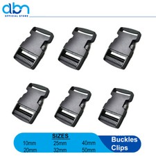 Side Release Buckles Clips for Webbing Strap Squeeze Fasteners Delrin Plastic