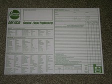 Genuine Castrol Service Sheet