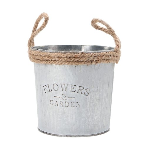 Small metal buckets flowers - metal,