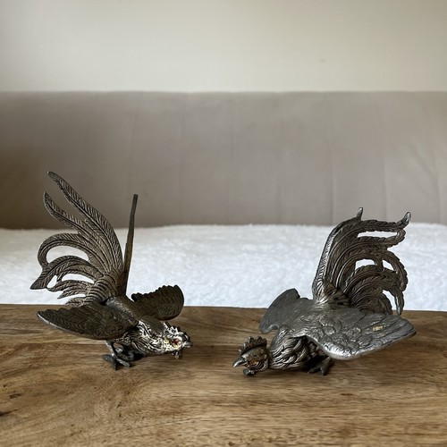 Pair vintage silver brass - pair,