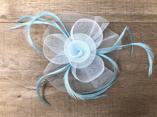 Mint green feather fascinator - green,