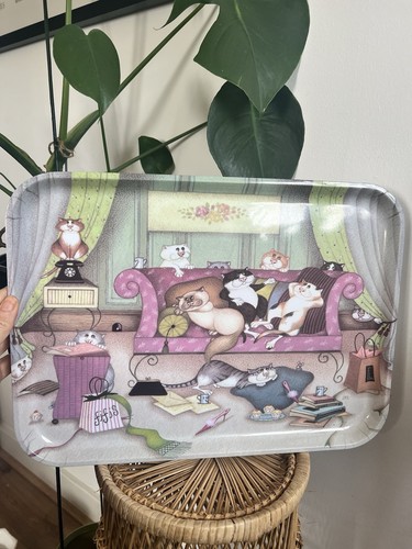Vintage cat serving tray - vintage,