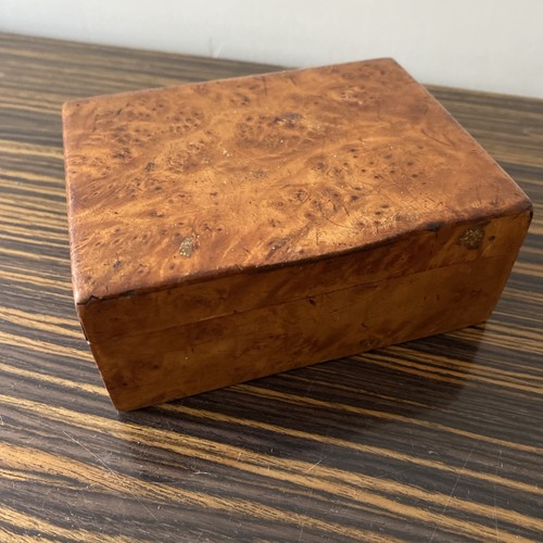 Antique burl wood trinket box - burl,