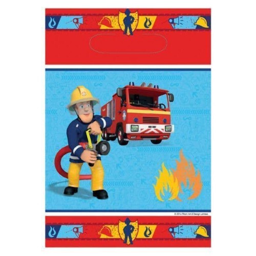 Fireman sam party bags blue - fireman,