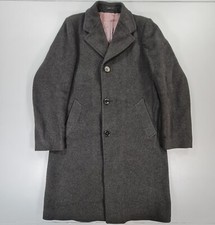 Vintage Crombie Coat Mens Grey