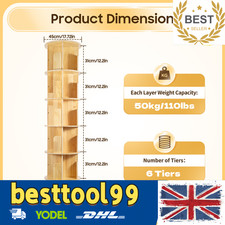 6 Tier Rotating Bookshelf 360