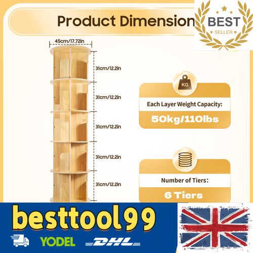 Tier rotating bookshelf 360 - 6,