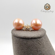 Real 8mm Pink Mabe Pearl Stud