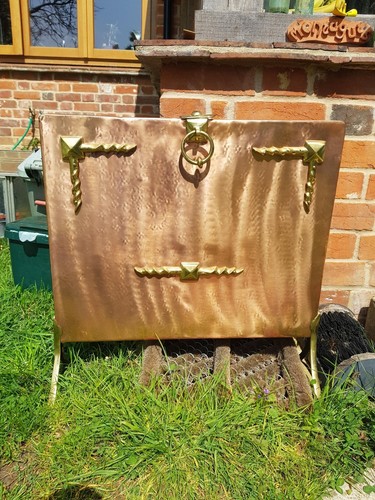 Vintage fire screen copper - vintage,