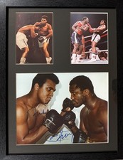 Muhammad Ali & Joe Frazier, World Champions Hand Signed Photo Presentation & COA