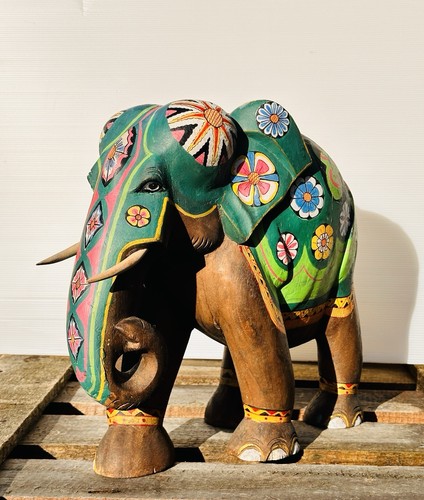 Hand carved wooden - carved, elephant