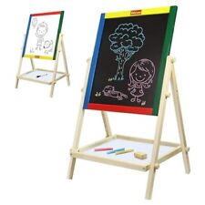 2-in-1 Magnetic Drawing Board Wooden Easel 69cm Height Revolving Fluctuating UK
