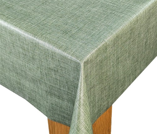 Moss green linen look pvc - moss,