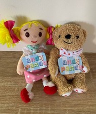 Ceebies BBC - Andy Pandy - Looby Loo + Teddy Plush Soft Toys W/Tags NOS