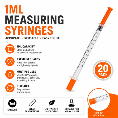 1ml plastic measure syringe - 1ml,