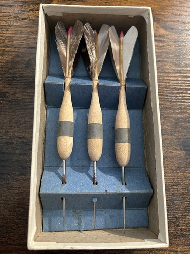 Vintage wood lead darts set - wood,